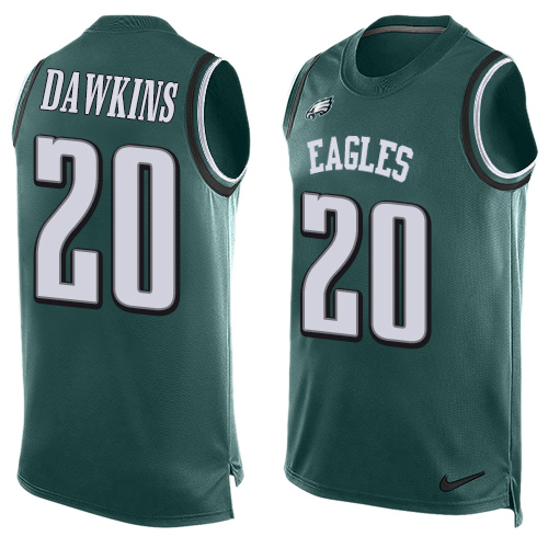 Men's Limited Brian Dawkins Nike Jersey Midnight Green - #20 Player Name & Number Tank Top NFL Philadelphia Eagles